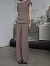 INTO THE EAST 25 Autumn/Winter Khaki/Black Knitted Hollow Straight Pants ITE-E1DGSS020GY20PT-KQH Khaki (E1DGSS027CM20PT)
